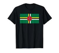Drapeau dominicain de la Dominique T-Shirt Graphique avec Valeur, Homme, Noir, L