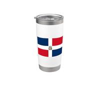 Drapeau dominicain de la République dominicaine Gobelet isotherme en acier inoxydable double paroi