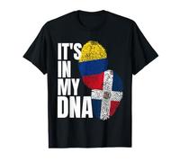 Drapeau dominicain et colombien avec ADN T-Shirt Graphique avec Valeur