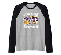 Drapeau dominicain RD République Dominicaine Baseball Bandera Manche Raglan