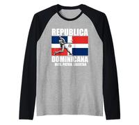 Drapeau dominicain RD République Dominicaine Baseball Bandera Manche Raglan