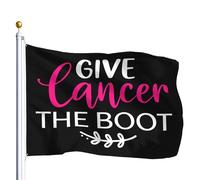 Drapeau Donnez un coup de pied au cancer extérieur drapeaux
