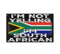 Drapeau Double Couture Drapeaux Je Ne Crie Pas, Je Suis D'Origine Sud-Africaine, Afrique Du Sud Avec Œillets Bruant Pour Célébration Décorations Fête 90X150Cm