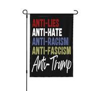 Drapeau double face 28 x 40 cm, anti-haine, mensonges et racisme, drapeau de jardin, vote du 5 novembre 2024, décoration pour la maison, l'extérieur, le jardin