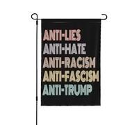 Drapeau double face 28 x 40 cm, anti-haine, mensonges et racisme, drapeau de jardin, vote du 5 novembre 2024, décoration pour la maison, l'extérieur, le jardin
