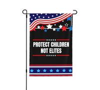 Drapeau double face 28x40 « Protégez les enfants » (Élites) - Décoration de jardin sarcastique - Panneau décor