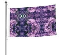 Drapeau double face à fleurs violettes de 1,5 x 2,4 m avec œillets, drapeau décoratif, patio, porche, événement de groupe.