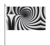 Drapeau double face à illusion d'optique en spirale 91 x 152 cm Drapeau d'extérieur épais triple couche double face 91 x 152 cm Bannière de jardin en polyester