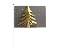Drapeau double face à manivelle pour sapin de Noël doré pailleté 14 x 20,8 cm, utilisé pour la décoration de fête de vacances, les compétitions