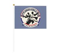 Drapeau double face à manivelle Taekwondo 14 x 20,8 cm, utilisé pour la décoration de fête de vacances, les compétitions