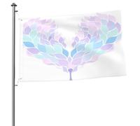 Drapeau double face ailes d'ange 2 x 3 - Bannière d'extérieur robuste et décorative, idéale pour le jardin, la chambre et la décoration de fête