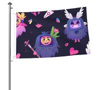 Drapeau double face Alien Flyer de 5,1 x 7,6 cm - Bannière d'extérieur robuste et décorative, idéale pour le jardin, la chambre et la décoration de fête