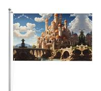 Drapeau double face Anime Castle Sky 91 x 152 cm Drapeau extérieur lourd triple couche double face 91 x 152 cm Bannière de jardin en polyester