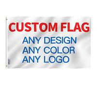 Drapeau double face ANLEY 4x6 Ft pour les extérieur - Imprimez votre propre logo/motif/mots - Bannières personnalisées avec drapeaux latéraux avec oeillets en laiton 4 X 6 pi
