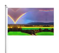 Drapeau double face arc-en-ciel du soir 0,9 x 1,5 m. Drapeau d'extérieur lourd triple couche double face, bannière de jardin en polyester.