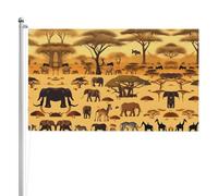 Drapeau double face avec animaux de la prairie africaine 91 x 152 cm Drapeau extérieur lourd triple couche double face 91 x 152 cm Bannière de jardin en polyester