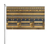Drapeau double face avec fresques pharaoniques égyptiennes 91 x 152 cm Drapeau extérieur lourd triple couche double face Bannière de jardin en polyester
