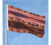 Drapeau double face avec œillets - 1,5 x 2,4 m - Motif coucher de soleil de Las Vegas - Pour terrasse, porche, événement de groupe.