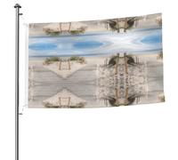Drapeau double face avec œillets pour décoration de plage, patio, porche, événement de groupe, 1,5 x 2,4 m.