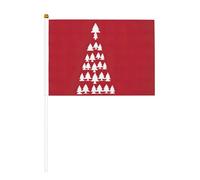 Drapeau double face avec imprimé arbre de Noël - Couleurs vives - Pour tournois sportifs et matchs