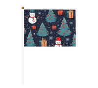 Drapeau double face avec imprimé bonhomme de neige bleu - Couleurs vives, pour tournois sportifs et matchs