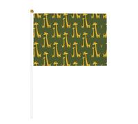 Drapeau double face avec imprimé girafe - Couleurs vives - Pour tournois sportifs et matchs