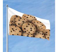 Drapeau double face avec inscription « Cookies Food Chocolate Chip » - 61 x 91 cm - Ne se décolore pas - Drapeau de jardin avec bannière extérieure en laiton - Décoration pour cour, porche, pelouse