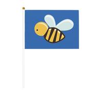 Drapeau double face avec motif abeille - Couleurs vives - Pour tournois sportifs et matchs