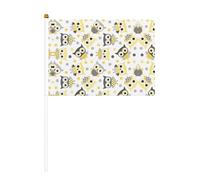Drapeau double face avec motif hiboux - Couleurs vives - Pour tournois sportifs et matchs
