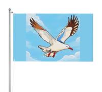 Drapeau double face avec mouettes volantes de 0,9 x 1,5 m. Drapeau d'extérieur lourd triple couche double face, bannière de jardin en polyester.