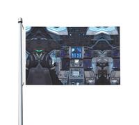 Drapeau double face Cabine du futur - 0,9 x 1,5 m - Convient pour l'intérieur et l'extérieur - Pour les fêtes, les événements, la décoration d'intérieur (sans poteau)
