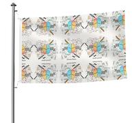 Drapeau double face cerveau humain avec œillets - 1,5 x 2,4 m - Drapeau décoratif pour patio, porche, événement de groupe.