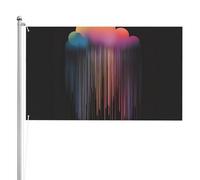 Drapeau double face coloré arc-en-ciel pluie 0,9 x 1,5 m. Drapeau d'extérieur lourd triple couche double face, bannière de jardin en polyester.