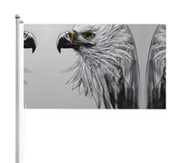 Drapeau double face Croquis un aigle 91 x 152 cm Drapeau d'extérieur lourd triple couche double face 91 x 152 cm Bannière de jardin en polyester