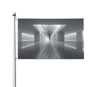 Drapeau double face d'architecture abstraite de 0,9 x 1,5 m - Bannière robuste d'extérieur et de jardin, parfaite pour la chambre à coucher et le jardin