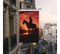 Drapeau double face de 0,9 x 1,5 m - Drapeau de jardin amusant de cowboy West - Bannières de bienvenue pour la maison, le jardin, la cour, la pelouse, la décoration d'intérieur/extérieur