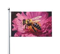 Drapeau double face de 0,9 x 1,5 m - Drapeau décoratif 200D lourd pour l'extérieur - Motif abeilles - Drapeau de bienvenue avec 2 œillets - Pour l'extérieur, les vacances, les mariages