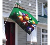 Drapeau double face de 0,9 x 1,5 m - Drapeaux de billard - Drapeau de jardin lourd 200D - Œillets en laiton - Bannière extérieure pour les vacances