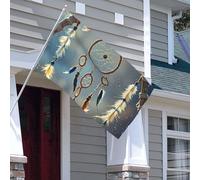Drapeau double face de 0,9 x 1,5 m - Drapeaux de décoration d'extérieur - Attrape-rêves amérindiens - Drapeau de jardin lourd 200D - Œillets en laiton - Bannière extérieure pour les vacances