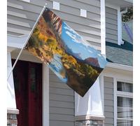 Drapeau double face de 0,9 x 1,5 m - Drapeaux d'extérieur - Drapeau du parc national de Zion - Drapeau de jardin lourd 200D - Œillets en laiton - Bannière extérieure pour les vacances