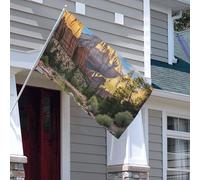 Drapeau double face de 0,9 x 1,5 m - Drapeaux d'extérieur - Drapeau du parc national du Zion - Drapeau de jardin lourd 200D - Œillets en laiton - Bannière extérieure pour les vacances