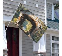 Drapeau double face de 0,9 x 1,5 m - Drapeaux d'extérieur recouverts d'Albany - Drapeau de jardin lourd 200D - Œillets en laiton - Bannière extérieure pour les vacances