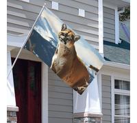 Drapeau double face de 0,9 x 1,5 m pour décoration d'extérieur, panthère, montagne, lion, drapeau de jardin lourd 200D, œillets en laiton, bannière extérieure pour les vacances