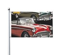 Drapeau double face de 0,9 x 1,5 m pour l'extérieur - Drapeau de cour classique pour voiture - Drapeau de jardin amusant à l'ancienne - Bannière de bienvenue pour la maison, le jardin, la cour, la