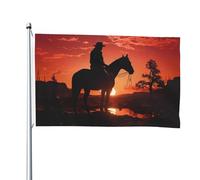 Drapeau double face de 1,2 x 1,8 m - Drapeau de cour extérieur Cowboy West - Drapeaux de jardin amusants pour la maison, le jardin, la pelouse, la décoration d'intérieur/extérieur - Bannière de