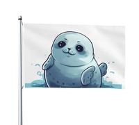 Drapeau double face de 1,2 x 1,8 m - Drapeau de cour - Joli sceau amusant - Bannières de bienvenue pour la maison, le jardin, la pelouse, la décoration d'intérieur/extérieur - Bannière de vacances