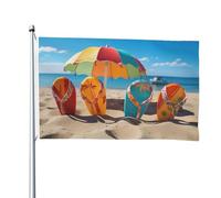 Drapeau double face de 1,2 x 1,8 m - Drapeau extérieur coloré - Ballon de plage - Drapeaux de jardin amusants - Bannières de bienvenue pour la maison, le jardin, la pelouse, la décoration d'intérieur