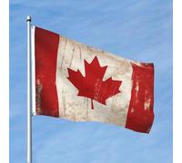 Drapeau double face de 1,2 x 1,8 m - Drapeau rétro du Canada 200D - Drapeau de jardin lourd à œillets en laiton - Drapeau extérieur de cour pour les vacances