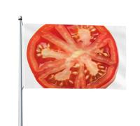 Drapeau double face de 1,2 x 1,8 m pour extérieur, tranche de tomate, drapeaux de jardin amusants, bannières de bienvenue pour maison, jardin, pelouse, décoration intérieur/extérieur, bannière de