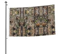 Drapeau double face de 1,5 x 2,4 m avec œillets pour décoration de patio, porche, événement de groupe.